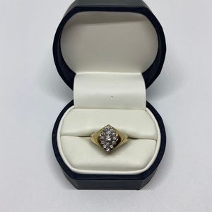 Solid 10kt Yellow Gold Diamond Ring